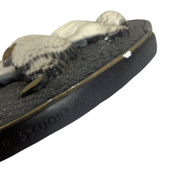 1969 Miller Studio Chalkware Plaque Off-White Standing Poodle Mid Century Modern - Picture 6 of 6